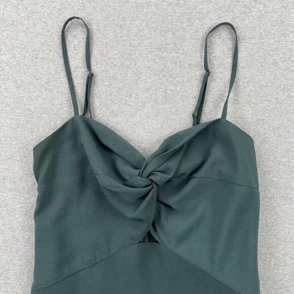 SOLD Abercrombie & Fitch Twist-Front Cutout Jumpsuit Small Tall Dark Green - Picture 7 of 14